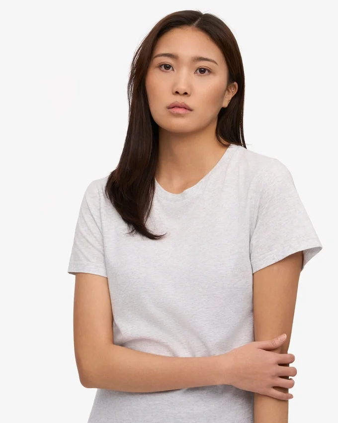 Light Organic Tee en coton bio pour femme - Mélange neige
