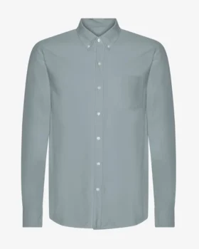 Organic Button Down chemise - Bleu acier