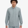Organic Button Down chemise - Bleu acier