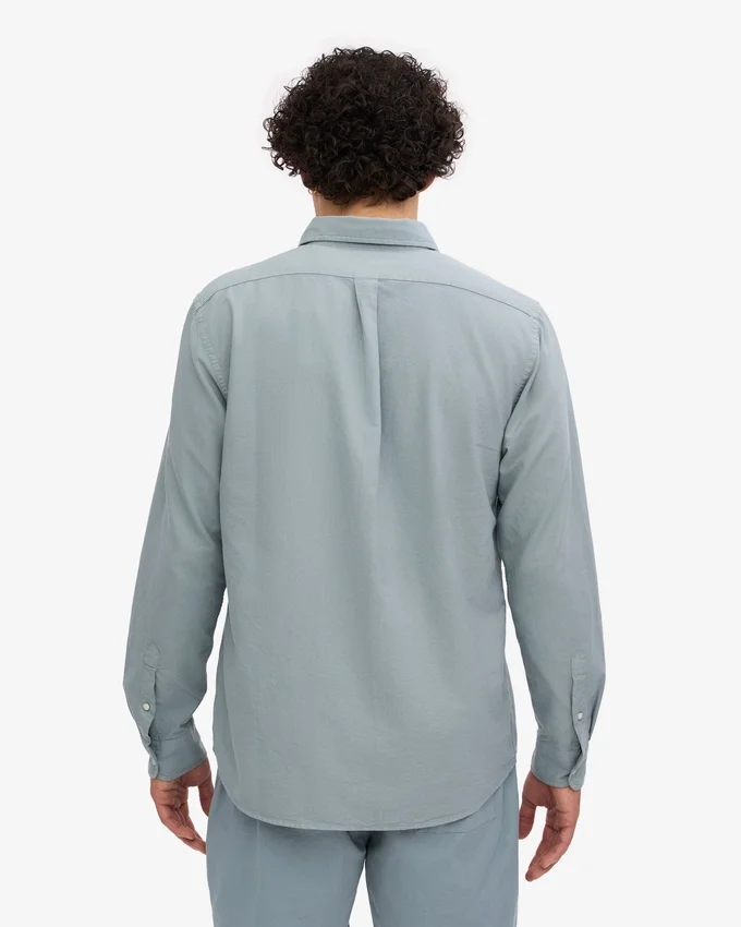 Organic Button Down chemise - Bleu acier