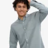 Organic Button Down chemise - Bleu acier