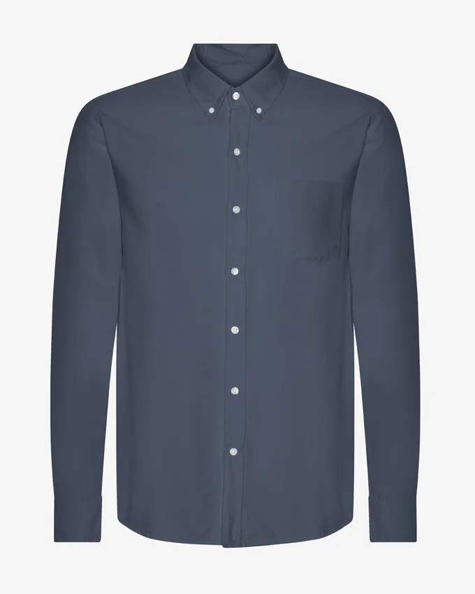 Organic Button Down chemise - Bleu pétrole