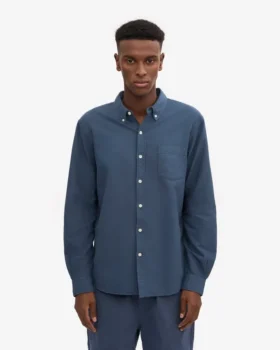 Organic Button Down chemise – Bleu pétrole