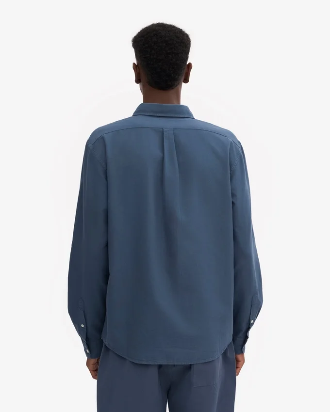 Organic Button Down chemise - Bleu pétrole