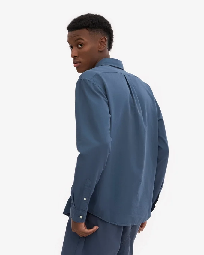 Organic Button Down chemise - Bleu pétrole