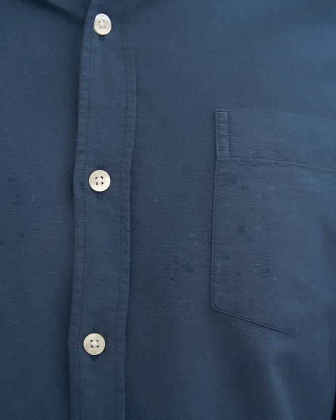 Organic Button Down chemise - Bleu pétrole