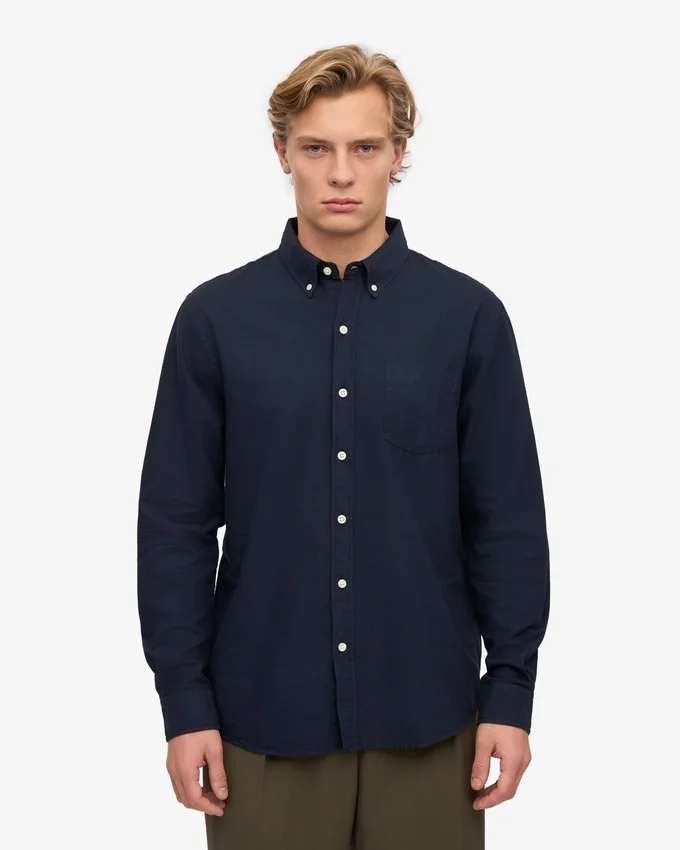 Organic Button Down Chemise en coton bio - Bleu marine