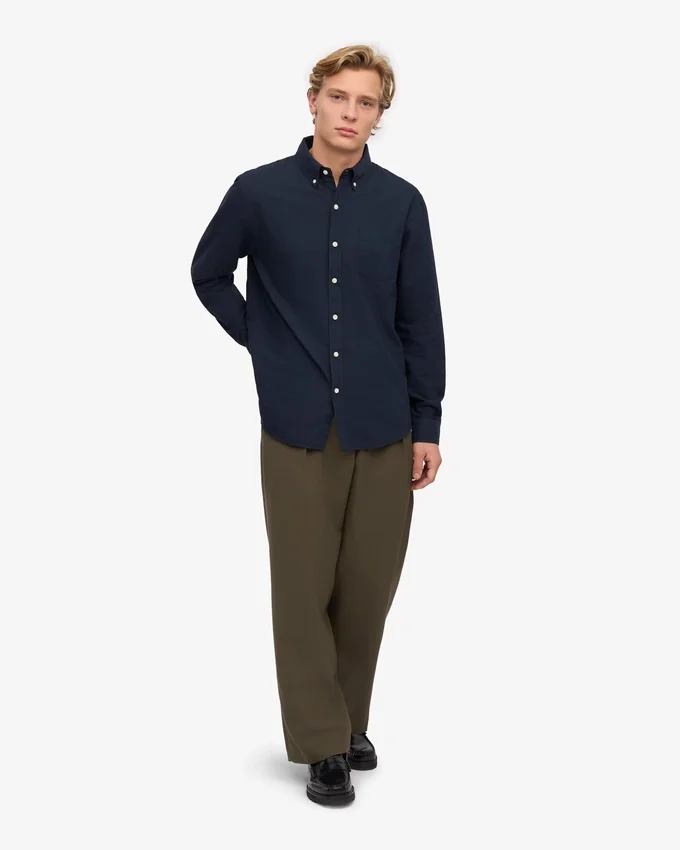 Organic Button Down Chemise en coton bio - Bleu marine