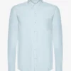 Organic Button Down Chemise en coton bio - Bleu polaire