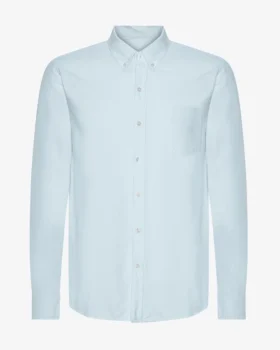 Organic Button Down Chemise en coton bio - Bleu polaire