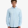Organic Button Down Chemise en coton bio - Bleu polaire