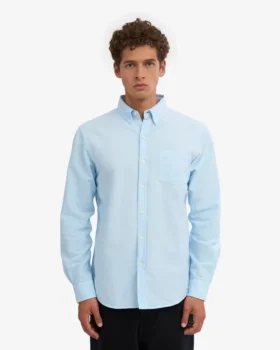 Organic Button Down Chemise en coton bio – Bleu polaire