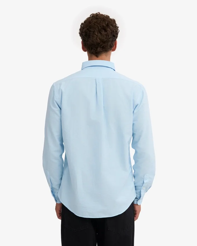 Organic Button Down Chemise en coton bio - Bleu polaire
