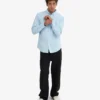 Organic Button Down Chemise en coton bio - Bleu polaire