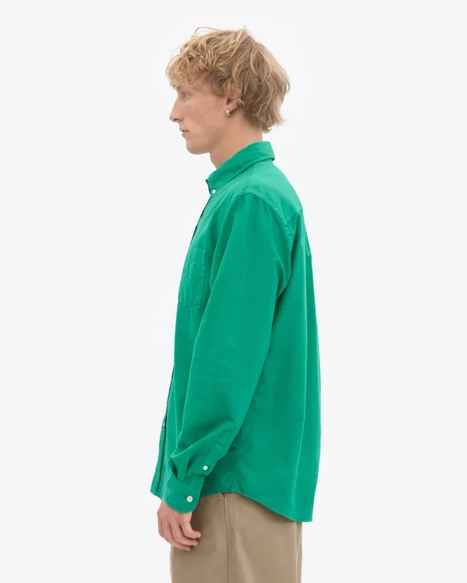 Organic Button Down Chemise en coton bio - Vert Kelly