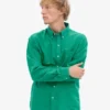 Organic Button Down Chemise en coton bio - Vert Kelly