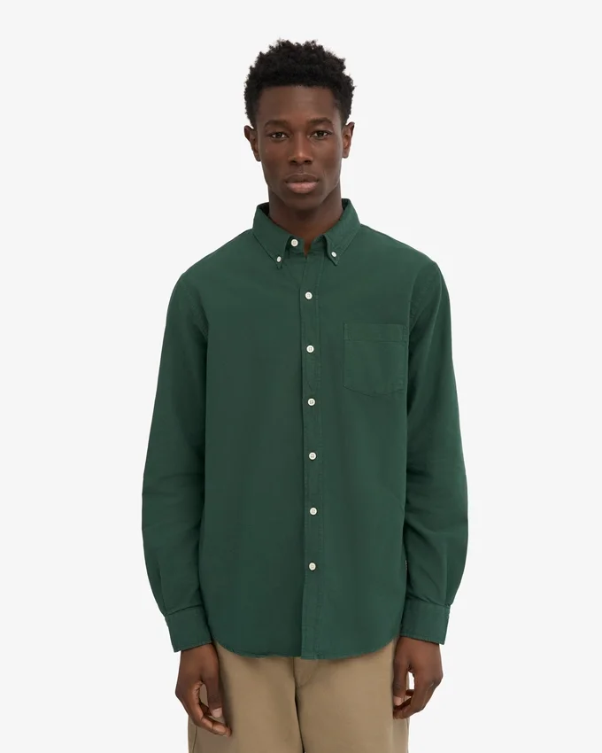 Organic Button Down chemise en coton bio - Vert émeraude