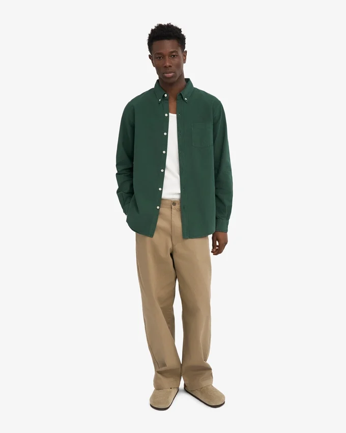 Organic Button Down chemise en coton bio - Vert émeraude