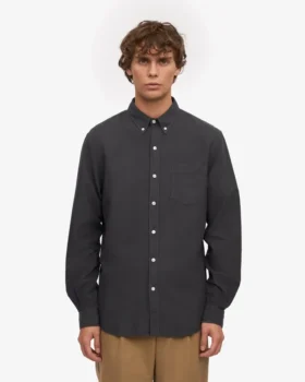 Organic Button Down Chemise – Gris lave