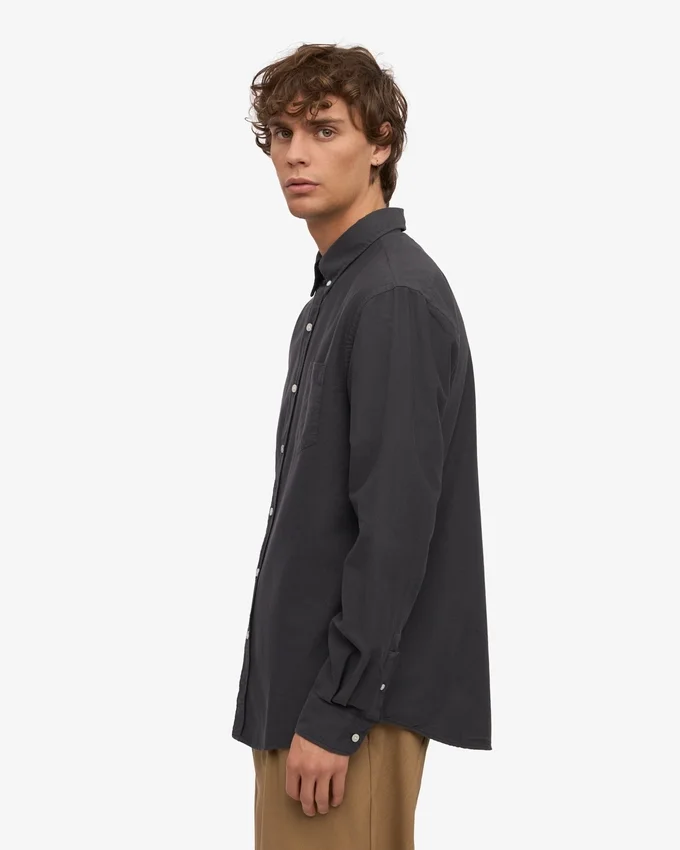 Organic Button Down Chemise - Gris lave