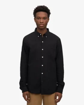 Organic Button Down Chemise – Noir intense