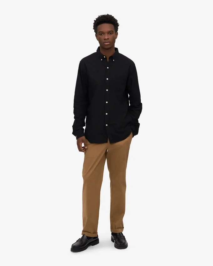 Organic Button Down Chemise - Noir intense