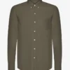 Organic Button Down Chemise - Olive poussiéreux