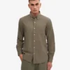 Organic Button Down Chemise - Olive poussiéreux