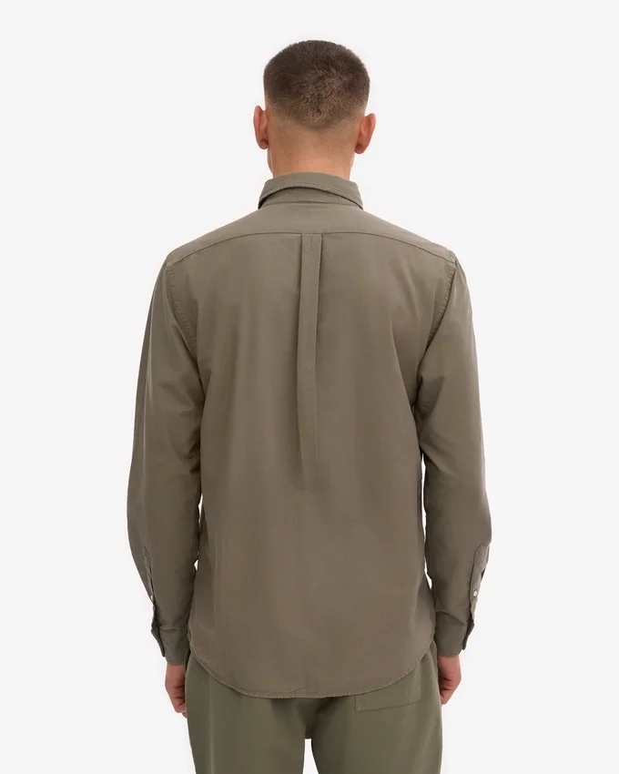 Organic Button Down Chemise - Olive poussiéreux