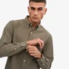 Organic Button Down Chemise - Olive poussiéreux