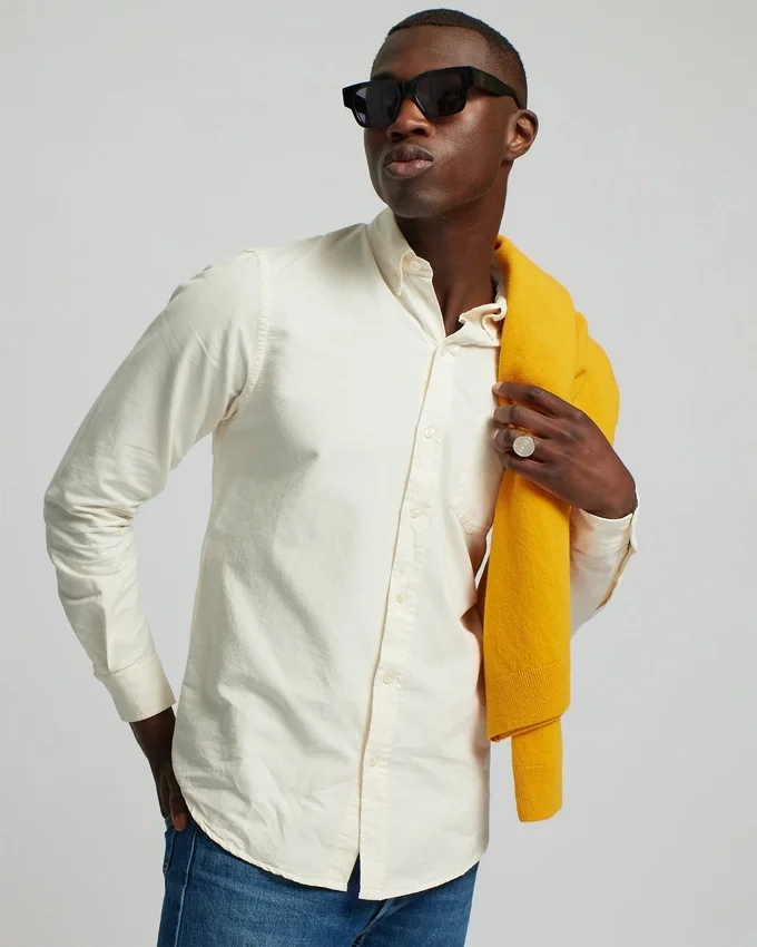 Organic Button Down chemise - Vert chasseur