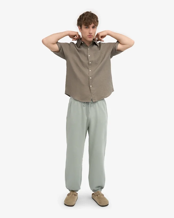 Pantalon de survêtement ample bio - Bleu acier