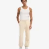 Pantalon de survêtement ample en coton bio - Blanc ivoire
