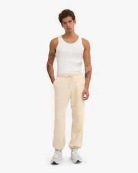 Pantalon de survêtement ample en coton bio – Blanc ivoire