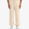 Pantalon de survêtement ample en coton bio - Blanc ivoire
