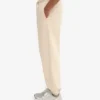 Pantalon de survêtement ample en coton bio - Blanc ivoire