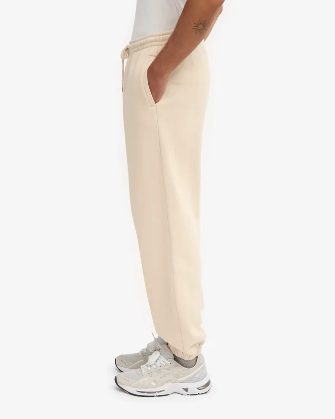 Pantalon de survêtement ample en coton bio - Blanc ivoire