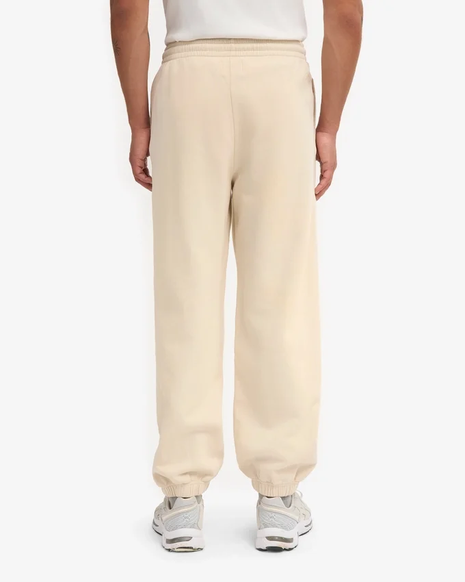 Pantalon de survêtement ample en coton bio - Blanc ivoire