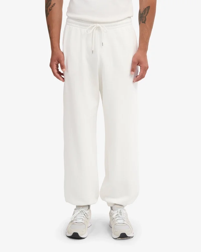 Pantalon de survêtement ample en coton bio - Blanc optique