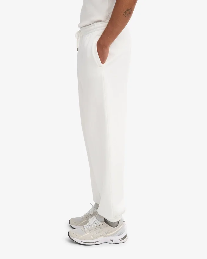 Pantalon de survêtement ample en coton bio - Blanc optique
