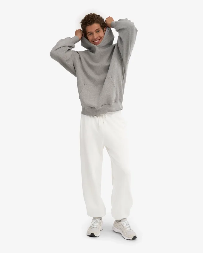 Pantalon de survêtement ample en coton bio - Blanc optique