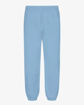 Pantalon de survêtement ample en coton bio - Bleu bord de mer