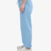 Pantalon de survêtement ample en coton bio - Bleu bord de mer