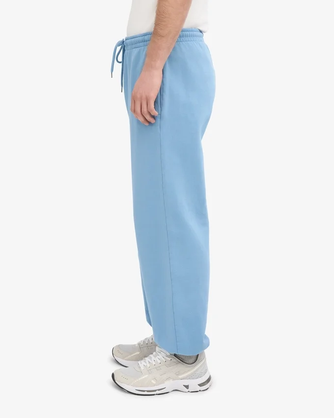 Pantalon de survêtement ample en coton bio - Bleu bord de mer