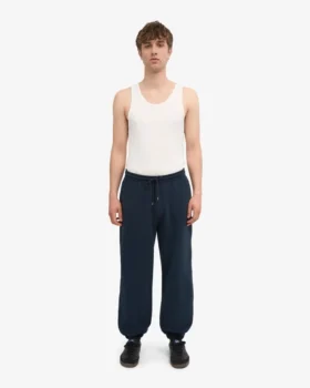Pantalon de survêtement ample en coton bio – Bleu marine