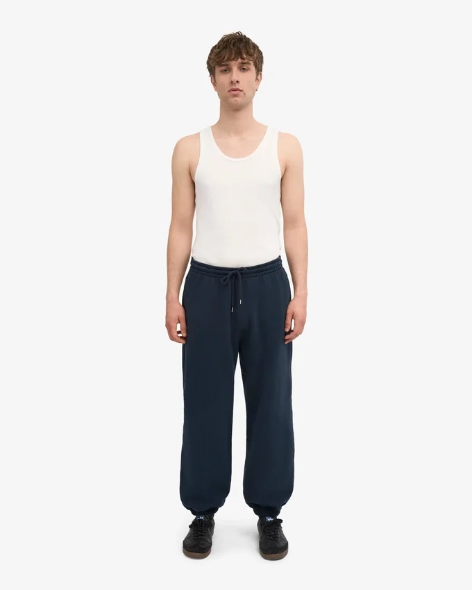 Pantalon de survêtement ample en coton bio - Bleu marine