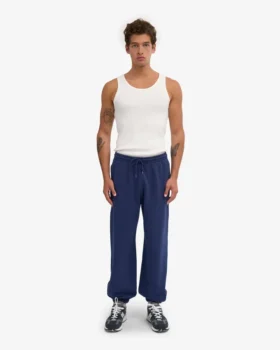 Pantalon de survêtement ample en coton bio – Bleu marine