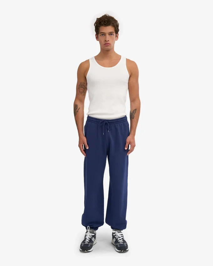 Pantalon de survêtement ample en coton bio - Bleu marine