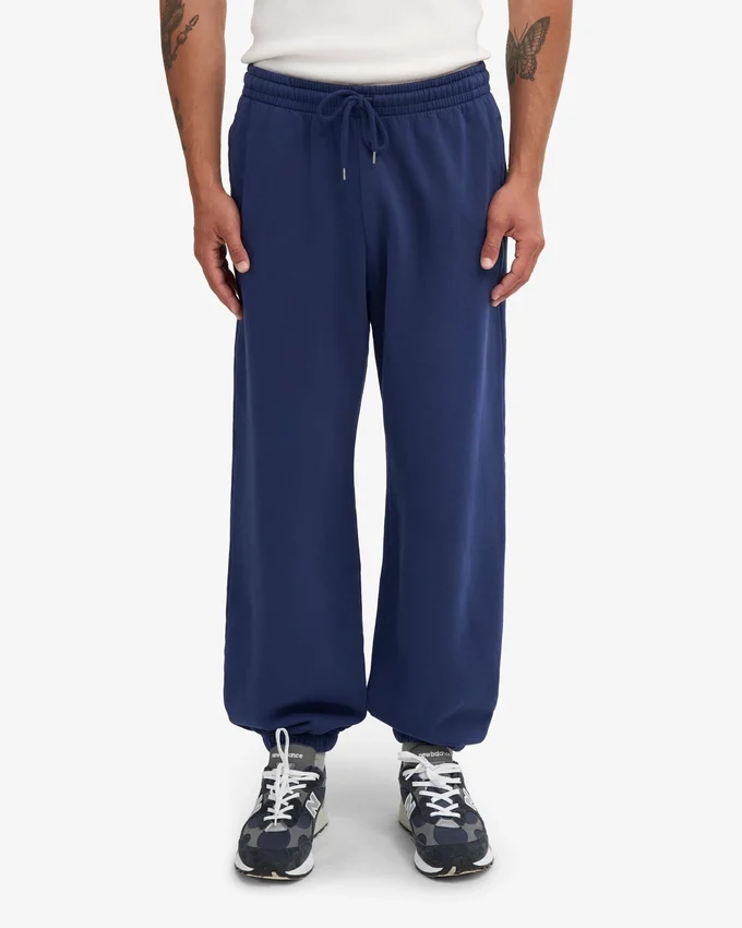 Pantalon de survêtement ample en coton bio - Bleu marine