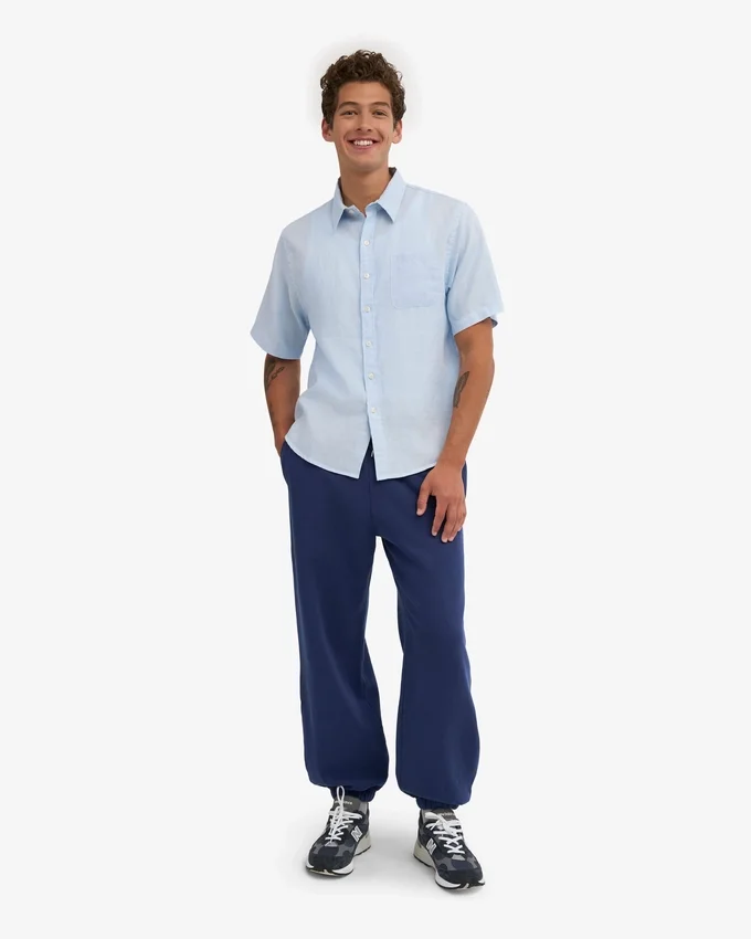 Pantalon de survêtement ample en coton bio - Bleu marine
